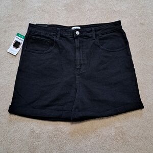 Steve Madden Denim Shorts Women's XL Black High Rise Jean Stretch New!